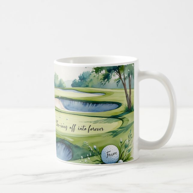 Golf bröllop temat på kursen kaffemugg (Höger)