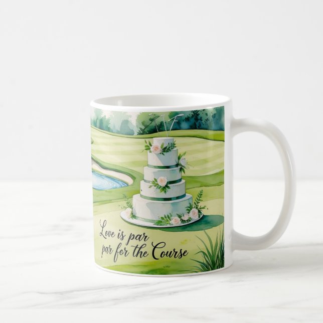 Golf bröllop temat på kursen kaffemugg (Höger)