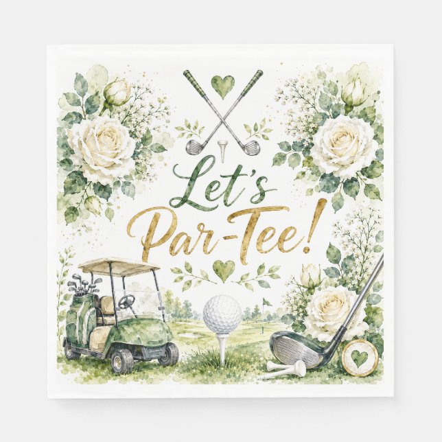 Golf Bröllopsblommor, låt oss ha en Par Tee  Pappersservett (Framsidan)