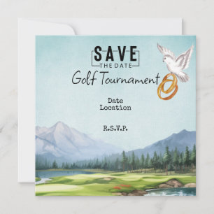Golf Bröllopsring på golfbanan Inbjudningar