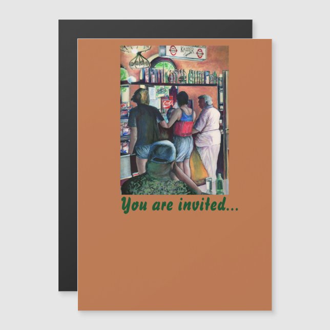 Golf Buffe, Budapest Magnetisk Inbjudningskort (Fram/baksida)