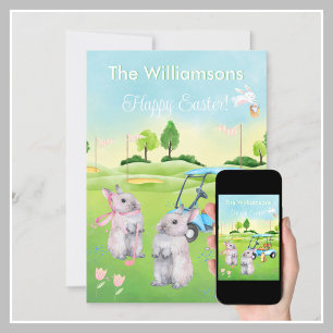 Golf Bunnies Charming Glad påsk Julkort