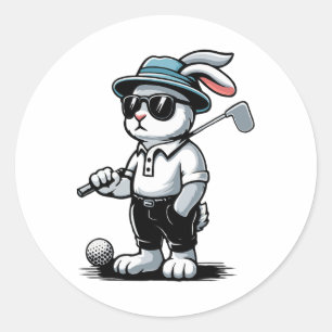 Golf Bunny Punk Golfing Rabbit Runt Klistermärke