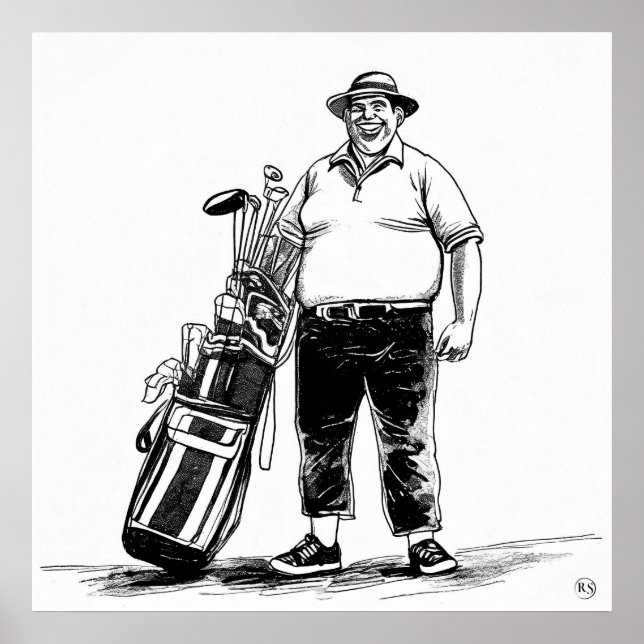 Golf Caddie - Golf Art Print Poster (Framsidan)