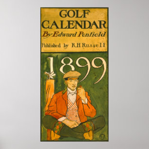 Golf Calendar Illustration 1899 Poster