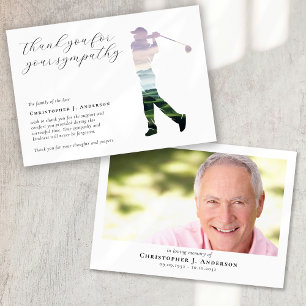 Golf Calligraphy Sympathy Photo Funeral Tack Kort