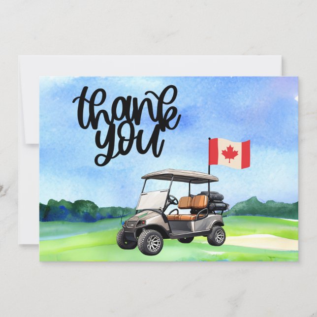 Golf Canada flagga och boll för golfer tack Kort (Framsida)
