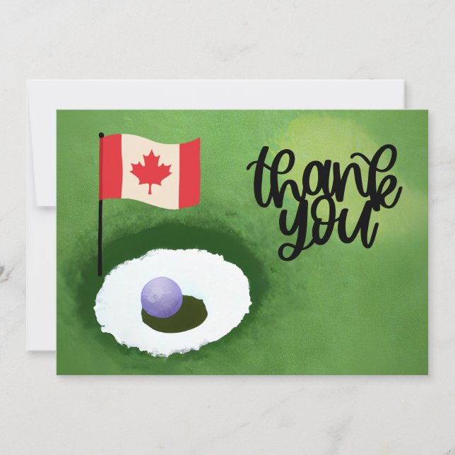 Golf Canada flagga och boll för golfer tack Kort (Framsida)