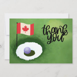 Golf Canada flagga och boll för golfer tack Kort