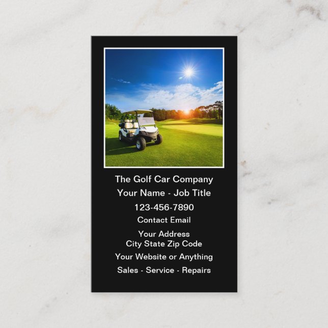 Golf Cart And Golf Car Theme Visitkort (Framsida)