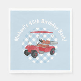 Golf Cart Blue White Preppy Land Klubb Pappersservett