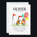 Golf Cart Boll Bag Balloon Kids Golfer Birthday Inbjudningar<br><div class="desc">Cute Modern Golf Cart Boll Bag Balloon Kids Golfer Birthday-inbjudan</div>
