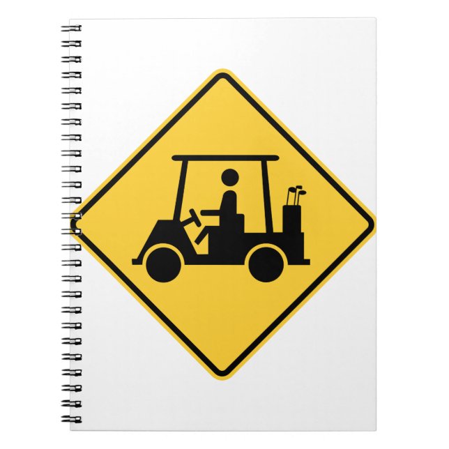 Golf Cart Caution-tecken Anteckningsbok (Framsidan)