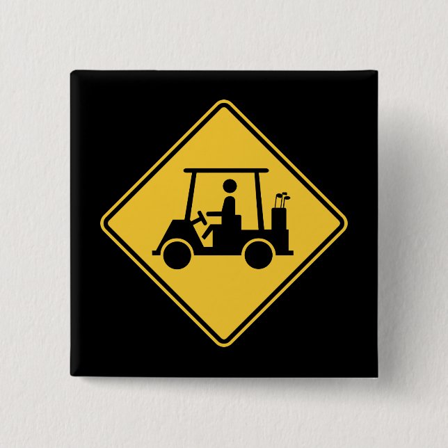 Golf Cart Caution-tecken Knapp (Framsida)