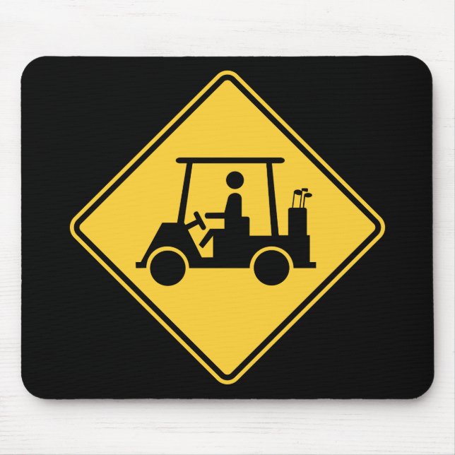Golf Cart Caution-tecken Musmatta (Framsidan)
