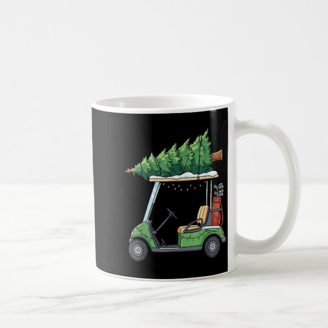 Golf Cart Christmas Tree Lights Funny For Men Wome Kaffemugg (Höger)