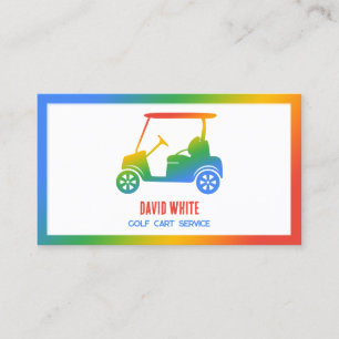 🏌️ ♂️ Golf Cart Colorful Anpassningsbar QR Visitkort