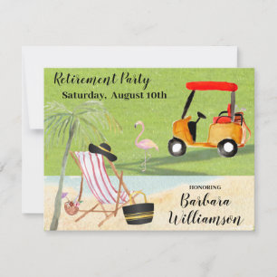 Golf Cart Course Pension Party Inbjudningar