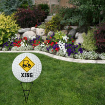 Golf Cart Crossing Yard-tecken
