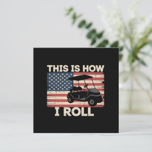 Golf Cart-förare Så här rullar jag Amerikansk flag Inbjudningar