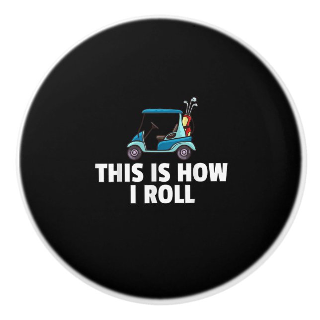 Golf Cart Gift Golfing Golfer Funny Manar Knopp (Framsidan)