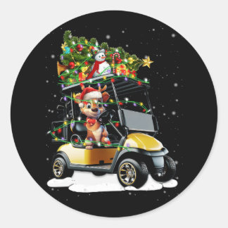 Golf Cart God jul Ljus Julafton Sport Golfin Runt Klistermärke