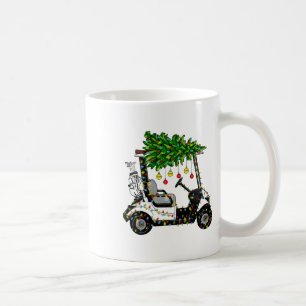 Golf Cart Julgran Ljus Julafton Sport Golfer Kaffemugg