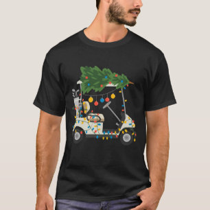 Golf Cart Julgran Ljus Xmas Sport Golfare T Shirt