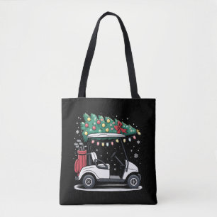 Golf Cart Julgran Ljus Xmas Sport Golfare Tygkasse