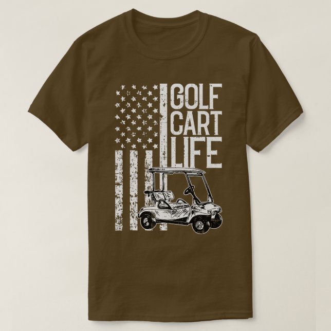 Golf Cart Life American Flagga Patriotic Golfing S T Shirt (Design framsida)