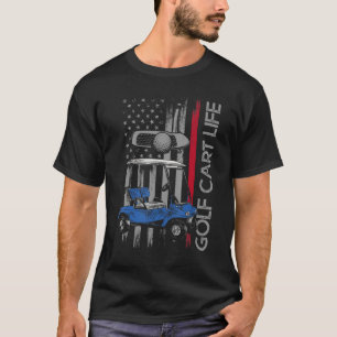 Golf Cart Life Funny Golf Cart med USA flagga T Shirt