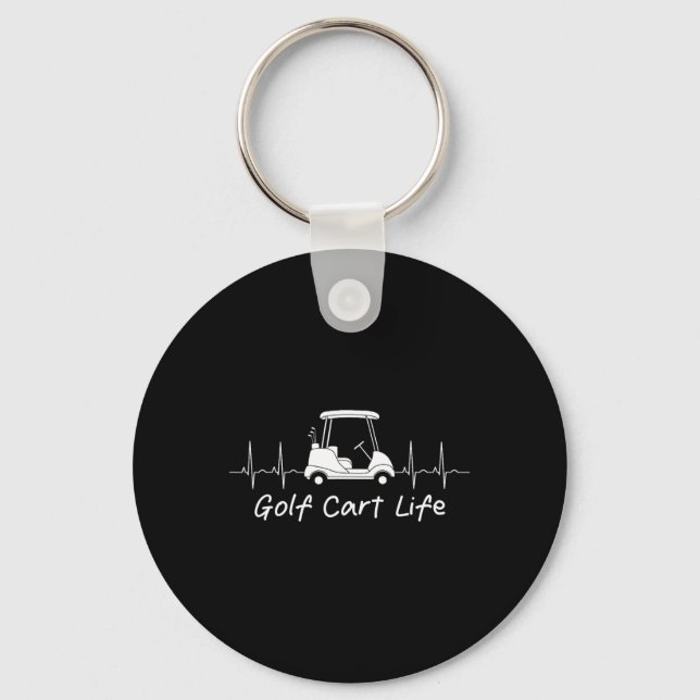 Golf Cart Life Funny Joke Parody Golfing Golfer Co Nyckelring (Framsida)