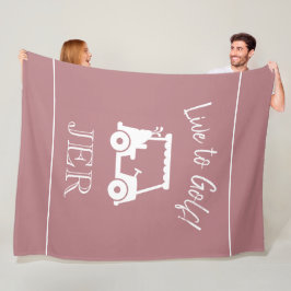 Golf Cart Live till Golf Monogrammed Dusty Ro Fleecefilt