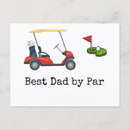 Golf Cart med Best pappa efter Par Far Vykort