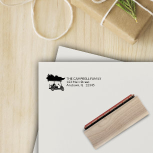 Golf Cart med Julgran Returadress Stämpel