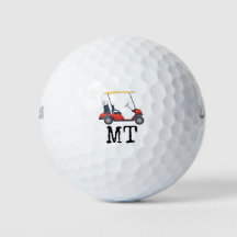 Golf Cart med Monogram för golfer Golf Bollar