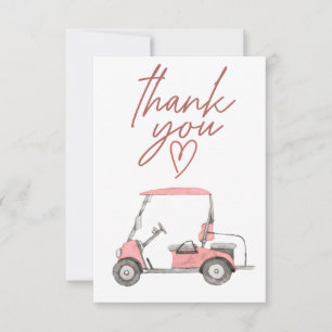 Golf Cart med Tack text Kort