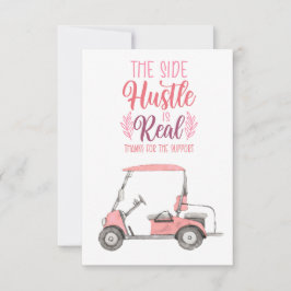 Golf Cart med Tack text Kort