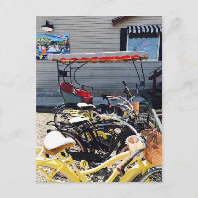 "Golf Cart on Mitten Bass Island"-gratulationskort Vykort (Framsida)