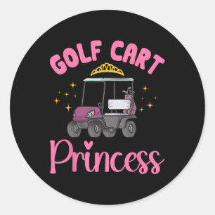 Golf Cart Princess Golfing Golfer Golf Cart Runt Klistermärke