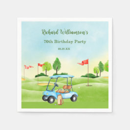 Golf Cart Scenic Custom 70th Birthday Pappersservett