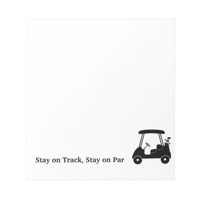 Golf Cart - stanna på spåret, stanna på spåret Anteckningsblock (Framsida)