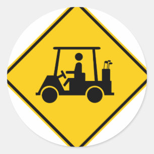 Golf Cart Trafway-skylt Runt Klistermärke