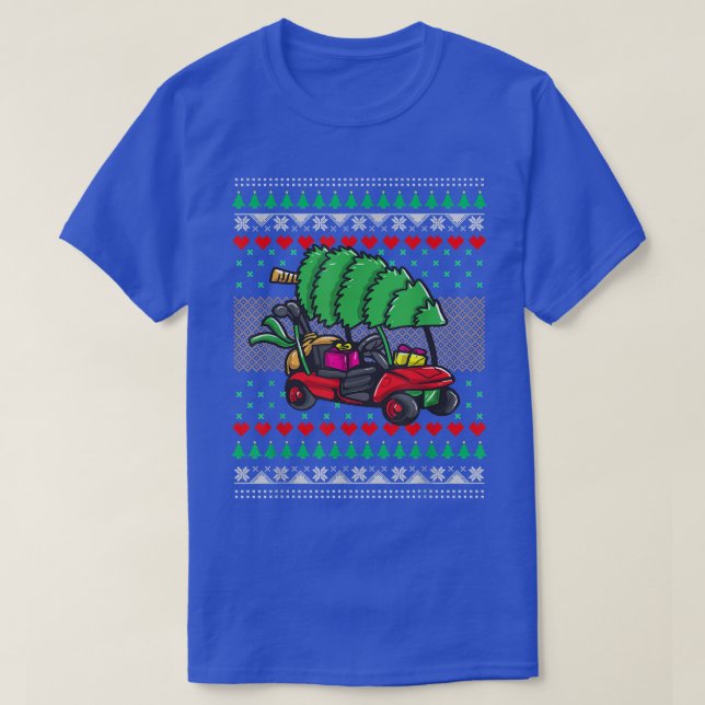 Golf Cart Ugly jul SweaterGolf-julfest T Shirt (Design framsida)