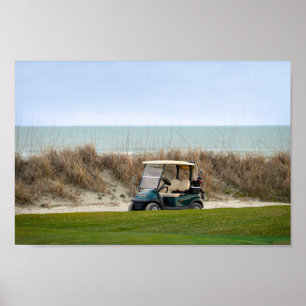 Golf Cart vid artonde Hål, Kiawah Poster