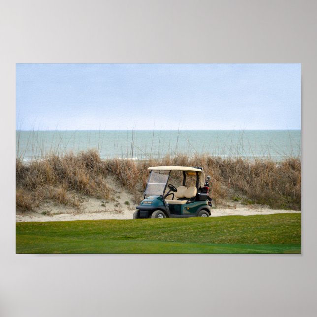 Golf Cart vid artonde Hål, Kiawah Poster (Framsidan)