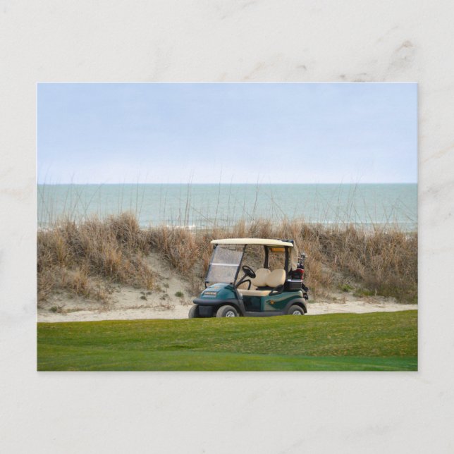 Golf Cart vid artonde Hål, Kiawah Vykort (Framsida)