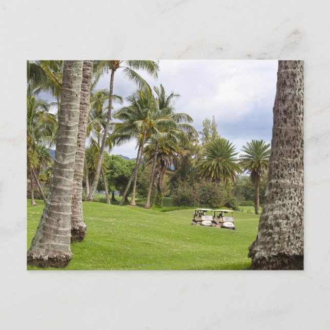 Golf Carts at Poipu Bay, Kauai, Hawaii Vykort (Framsida)