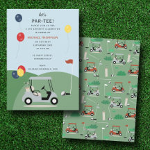 Golf Carts Modern Golfer Golf Theme Barns födelsed