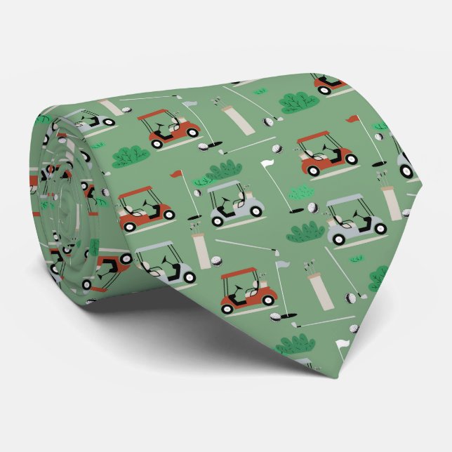Golf Carts Modern Golfer Golf Theme Mönster Slips (Rullad)